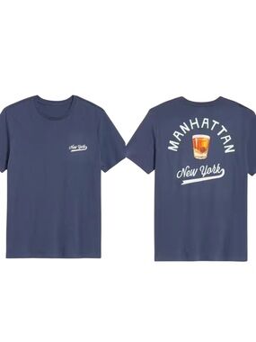 NWOT OLD NAVY men’s Manhattan New York cocktail t-shirt blue size large new